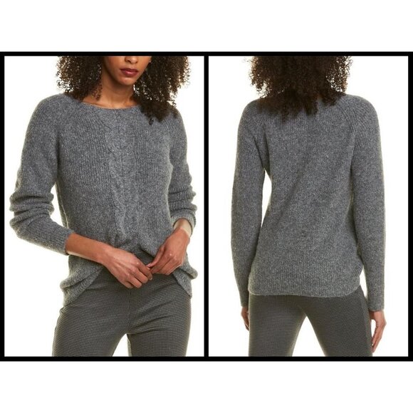 💕MAX STUDIO💕 Cable Knit Pullover Sweater ~ Gray - Picture 1 of 15
